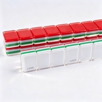 Juego de Mahjong Americano Rojo, Mini, Portátil, de Viaje, con Fichas Acrílicas de 4 Capas, para 4 Jugadores