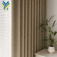 Tissu de rideau transparent de luxe personnalisé YUN17 pour hôtel, rideau de fond plissé, draperie occultante pour projets hôteliers