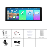Podofo 10.36'' DVR portable sans fil CarPlay/Android Auto avec caméra frontale intégrée, enregistrement en boucle, AirPlay, Android Cast, BT, vente en gros