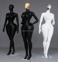 Mannequin Femme Courbe Corps Entier BBL pour Boutique, Mannequin Doré Taille Fine Hanches Larges