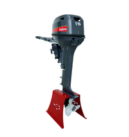 Moteur hors-bord 15 CV 2 temps en alliage d'aluminium marin durable avec système de refroidissement par eau et commande par gouvernail pour bateau à essence
