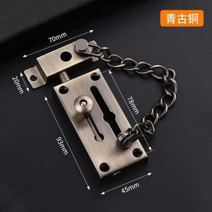 Surface-mounted <b>Lockable</b> Door Bolt Stainless Steel With Anti-theft Chain For Residential Homes And Hotels - Product Image 4