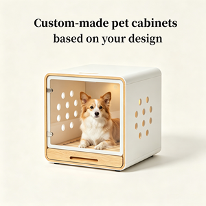 Maisonnette pour animaux de compagnie en bois écologique personnalisée avec fermeture auto-agrippante pour petits animaux, chiens, chats, armoire rectangulaire, table de chevet, <span class=keywords><strong>porte</strong></span> pour chat - Product Image 1