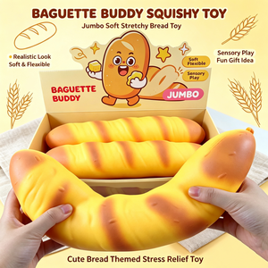 Vendita all'Ingrosso di Giocattoli Squishy Realistici in TPR a Forma di <span class=keywords><strong>Baguette</strong></span>, Colore Marrone Dorato Intenso, per Premi in Classe - Halloween, Compleanno, Festa di Natale - Product Image 3