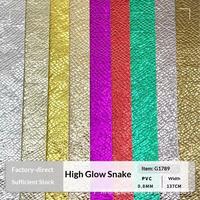 Cuir artificiel PVC imperméable à motif animal en relief effet serpent brillant 0,8 mm pour sacs