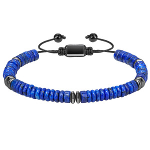 Men's <b>Beaded</b> Bracelet Multicolor <b>Stone</b> Geometric Design Gift Jewelry - Product Image 2