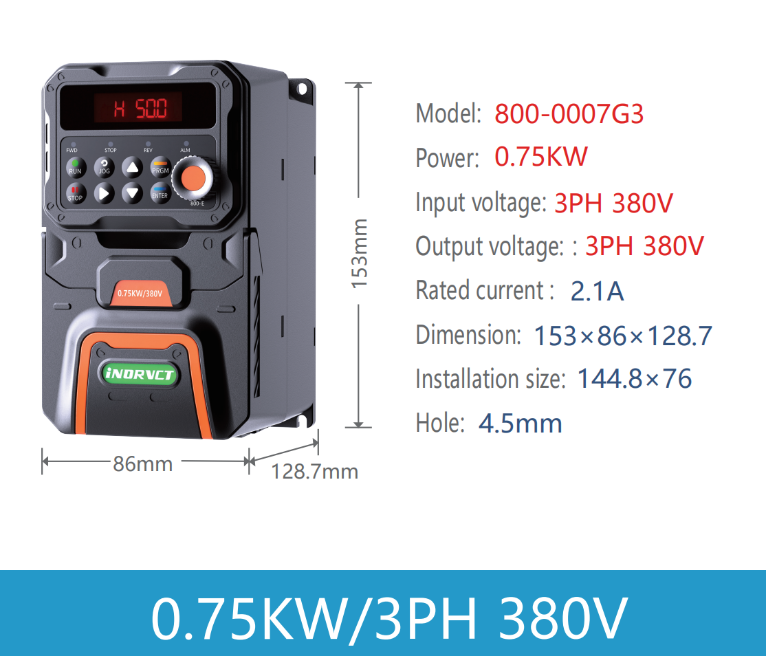 0.75kw/1hp 3phase 380v to 3phase 380V