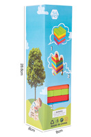 Jeu de construction en bois coloré pour enfants et familles, jeu de blocs en bois à empiler