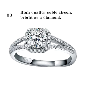 Anillo de Diamantes Eternity de Sterns, Plata de Ley Italiana 925 con Circonita, para Hombre y <span class=keywords><strong>Mujer</strong></span>, Anillos de Compromiso o Anillos de Platino Redondos - Product Image 4