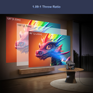 Proyector de TV Android D2, Autorizado Oficialmente por Google, <span class=keywords><strong>Full</strong></span> <span class=keywords><strong>HD</strong></span> 1080P, Enfoque Automático, Corrección Automática, Proyector para el Hogar con Luz Ambiental RGB - Product Image 4