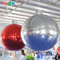 Offre Spéciale Pas Cher Décoratif Pvc Réfléchissant Bleu-Vert Mélange Moyen Irisé 1 Mètre Gigant Disco Gonflable Miroir Boule/Sphère