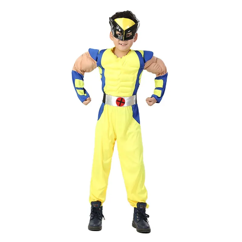 Kostum Cosplay Marvel Klasik Universe Anak Deluxe Muscle-Chest Wolverine Paling Populer untuk Anak-anak Kostum Halloween