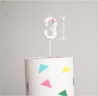 Bougie d'anniversaire créative couleur arc-en-ciel, numéro 3D, bébé, enfant d'un an, joyeux anniversaire, fête, vente en gros
