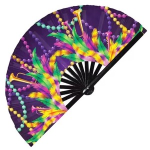 Abanico Plegable de Bambú Personalizado con Logotipo Impreso BSBH, Abanico Grande de 13 Pulgadas con Sonido Fuerte, Sublimación, Portátil para Fiestas - Product Image 4