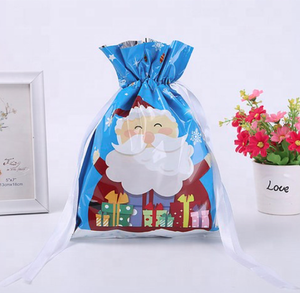 Nueva bolsa de embalaje de regalo de Navidad logotipo personalizado cordón Santa saco plástico personalizado Color y tamaño decoración de Navidad - Product Image 5