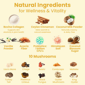 Crème de soin anti-âge pour la peau, les cheveux et les ongles, stimulant l'énergie et la concentration, à la vanille, au collagène et aux champignons, marque privée. - Product Image 2