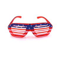 Jour de l'indépendance drapeau américain lunettes à LED 4 juillet fête nationale EyeShutter avec lumière clignotante LED rouge faveurs de fête