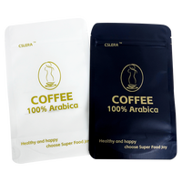 Sachets Doypack Personnalisés Noirs et Blancs en Aluminium Refermables avec Fermeture Éclair Thermoscellable pour Emballage Alimentaire (Café, Thé)