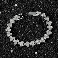 Mode Triple Rond Collier Bracelet Ensemble Bijoux pour Femmes Glacé Strass Cluster Lien Bracelets Collier