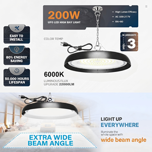 Projecteur LED UFO à haut rendement 100W 150W 200W pour <span class=keywords><strong>éclairage</strong></span> <span class=keywords><strong>industriel</strong></span> et commercial d'<span class=keywords><strong>atelier</strong></span>, entrepôt, garage, usine - Product Image 2