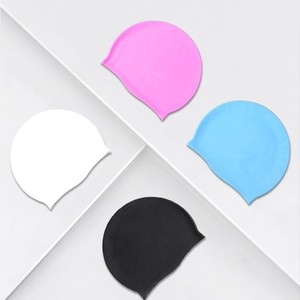 Bonnet de bain en silicone hautement élastique pour adultes aux cheveux longs, imperméable, confortable, grande capacité, couleur unie - Product Image 2