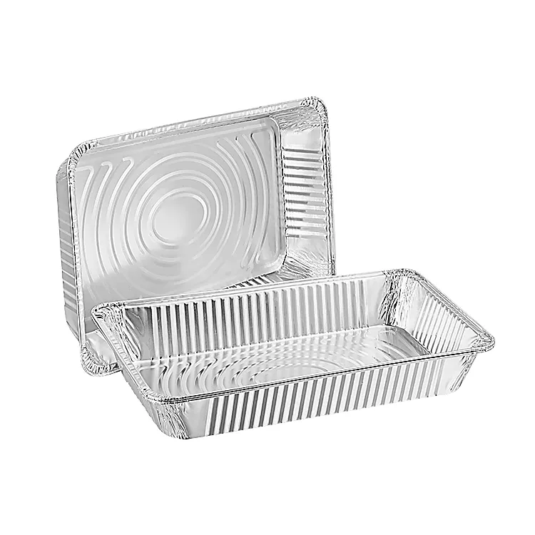 53x33x8.5cm Full Size Deep Gastronorm Steamtable Aluminium Foil Pan With Lid Tin Foil Pan Food Service Catering REC53339F