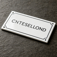 Plaque ovale émaillée noire brillante économique pour l'identité de marque, anti-corrosion, pour mobilier d'intérieur et signalétique de logo automobile, support pour petites commandes d'essai