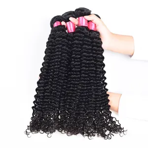 Bulk Sale 12A Deep Wave Human Hair Bundles Straight Body Water Kinky Curly Peruvian Remy Virgin Human Hair Weave Hair Extensions