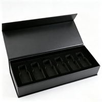 Boîte cadeau rigide de luxe personnalisée en deux parties pour parfum, emballage cosmétique noir vide avec insert en mousse EVA, logo imprimé