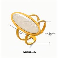 Anpassbarer beliebter minimalisti scher geometrischer ovaler Edelstahl ring Hip-Hop Tigerauge Stein eingelegter breiter Ring für Frauen geschenke