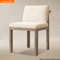 Ensemble de salle à manger d'extérieur en teck, table rectangulaire de patio avec chaises à accoudoirs et chaises latérales pour jardin de villa - Vente chaude