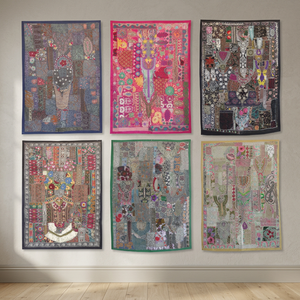 Indian Katchi <b>Mirror</b> Work Decorative Home Decor Wholesale Handmade <b>Wall</b> Tapestry - Product Image 4