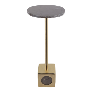 Tavolino da cocktail contemporaneo con piano in marmo e base in ottone per piccoli spazi - Product Image 5