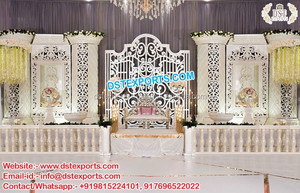 Escenario de Boda Tamiliano con Pilares de Paisley en FRP, Elegante Escenario de Boda Gujarati con Pilares de Paisley, Majestuoso Mandap de Fibra para Bodas en Texas, EE. UU. - Product Image 5