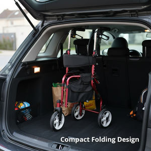 リラックススミス調節可能な三輪歩行器（シート付き）安全な歩行・休息ソリューション、リハビリセンター患者向け - Product Image 2