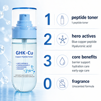 Toner Wajah Peptida Tembaga GHK-Cu Label Pribadi Anti-Penuaan & Perbaikan, Mengencangkan, Menenangkan & Memperbaiki Kulit Sensitif