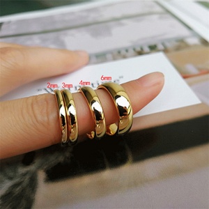 Simple Custom Logo Fashionable 18K Gold Plated Best-selling <b>Blank</b> Domed Band Accessory Gift for Unisex - Product Image 3