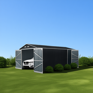 Cobertizo Metálico para Garaje D0100XUB507, 13 x 20 Pies, Puertas Dobles Frontales, Capacidad de Almacenamiento de 240 Pies Cuadrados, Estilo Industrial, Puerta Lateral de Entrada - Product Image 2