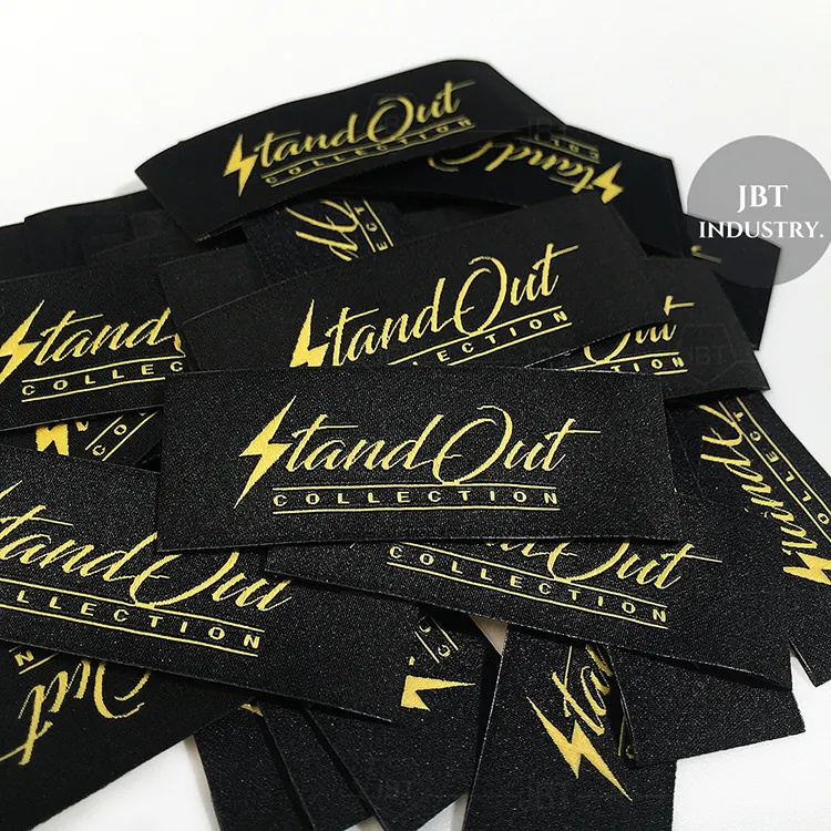 Customised Sewn Private Brand Logo On Shirt Cloth Woven Tag Label For Clothes Maker