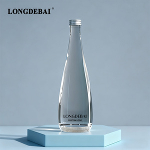 Botella de vidrio vacía transparente de 330ml 500ml para agua mineral, agua mineral con gas y bebidas, con tapa de rosca, en stock - Product Image 1