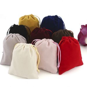 Custom Logo Luxury Velvet Jewelry <b>Drawstring</b> Pouch <b>Bag</b> <b>Small</b> Flannel Gift <b>Bag</b> for Necklaces and Earrings - Product Image 4