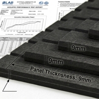 Panneau acoustique en fibre de polyester à double couche à rainures en V, feutre PET de 9 mm, panneaux insonorisants décoratifs pour murs et plafonds
