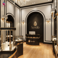 Conception de comptoir de bijouterie sur mesure Sundo, mobilier de magasin de montres et de bijoux, décoration complète du magasin, design gratuit