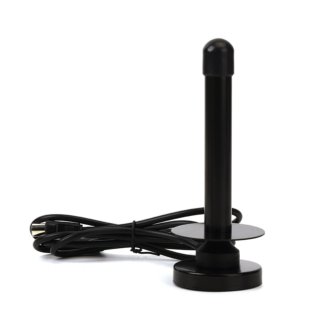 Best Signal HD TV Antenna VHF/UHF 25dBi Vertical Magnetic Base Indoor Digital DVB-T2 Multiband F Male Universal 1.5