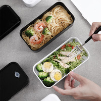 Boîte à bento personnalisée sans BPA Boîte à lunch bento adulte empilable au micro-ondes étanche pour l'école et le bureau Conteneurs à lunch 800ML
