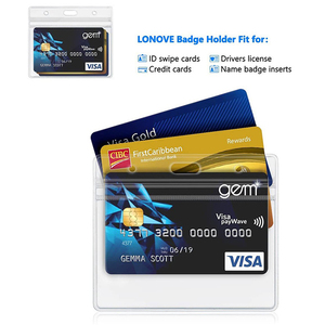 Insignia de nombre horizontal de PVC transparente, portatarjetas de identificación de Trabajo para Empleados de negocios, suministros escolares y de oficina - Product Image 5