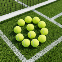 Balles de tennis d'entraînement en gros à haute élasticité, noyau intérieur en caoutchouc durable, jaune fluorescent, divertissement, écologiques, OEM