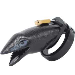 FRRK Dispositivo de Castidad Económico, Jaula de Plástico Segura para el Cuerpo, Candado para Pene, Dispositivo de Castidad Estilo Animal Monstruo, Jaula de Pájaro, Juguetes Sexuales - Product Image 1