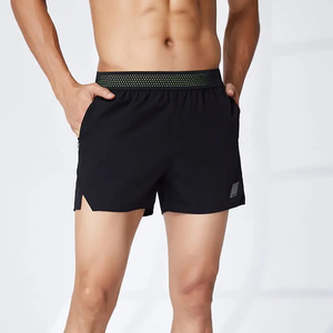 Nuevos pantalones cortos de gimnasio ecológicos sólidos impresos con logotipo personalizado de verano en Spandex/poliéster para hombres - Product Image 3