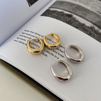Huggie — boucles d'oreilles rondes en argent sterling 925, créoles épaisses